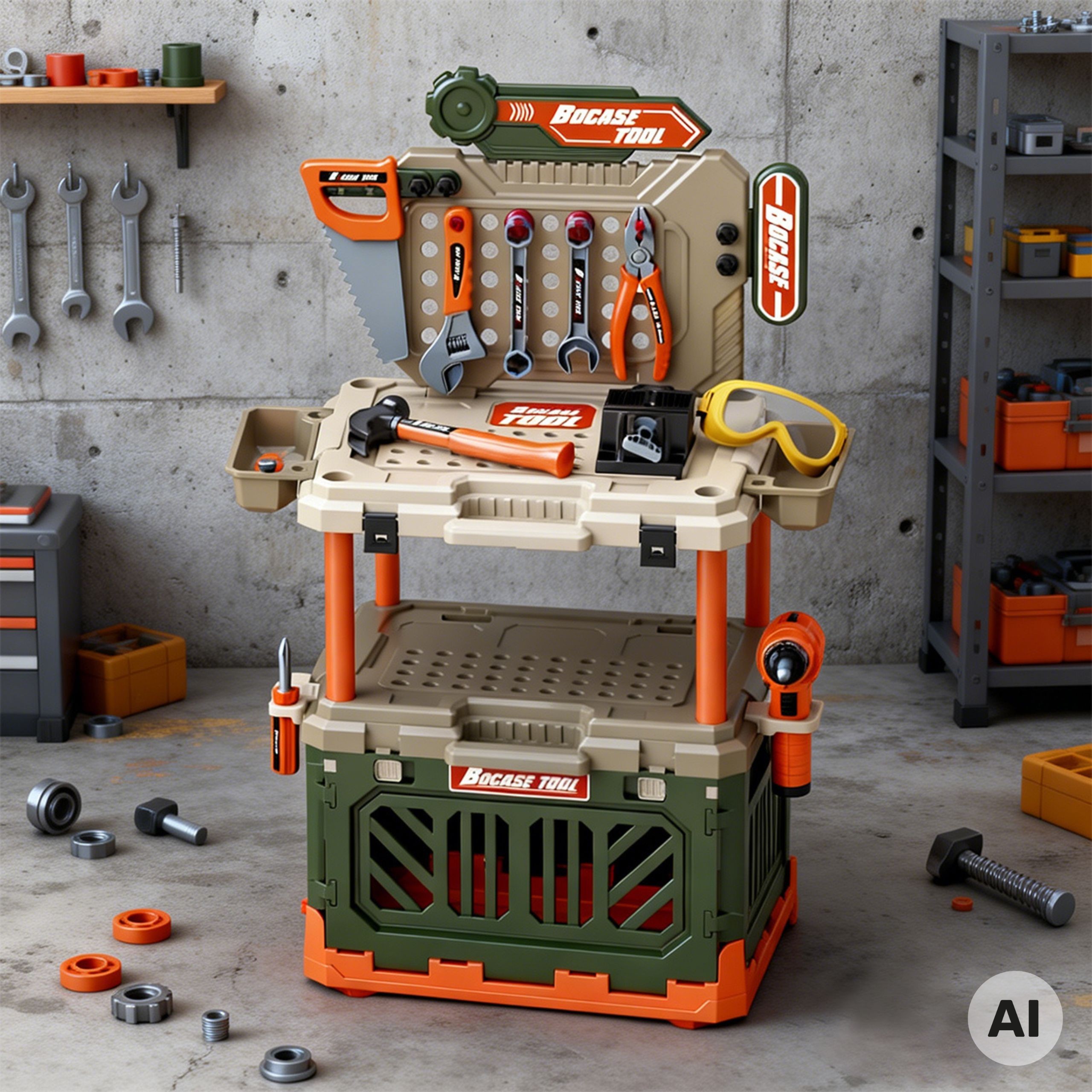WOOPIE 4-in-1 Workshop for Little Handyman Battery-Powered Drill Accessories 90pcs. - Slika 2