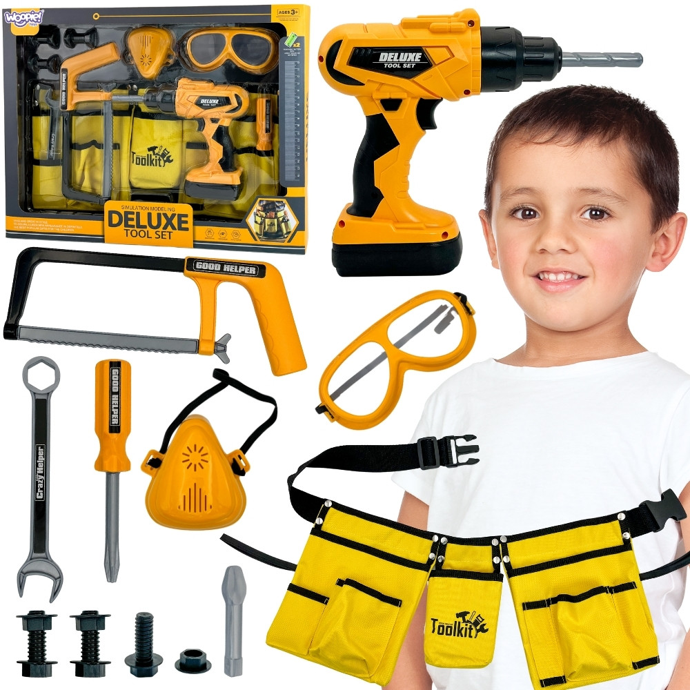 WOOPIE Little Handyman Tool Set Goggles Screwdriver Tool Belt 16 pcs.