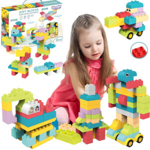 WOOPIE Soft Building Blocks Pastel Animals 86 pcs.