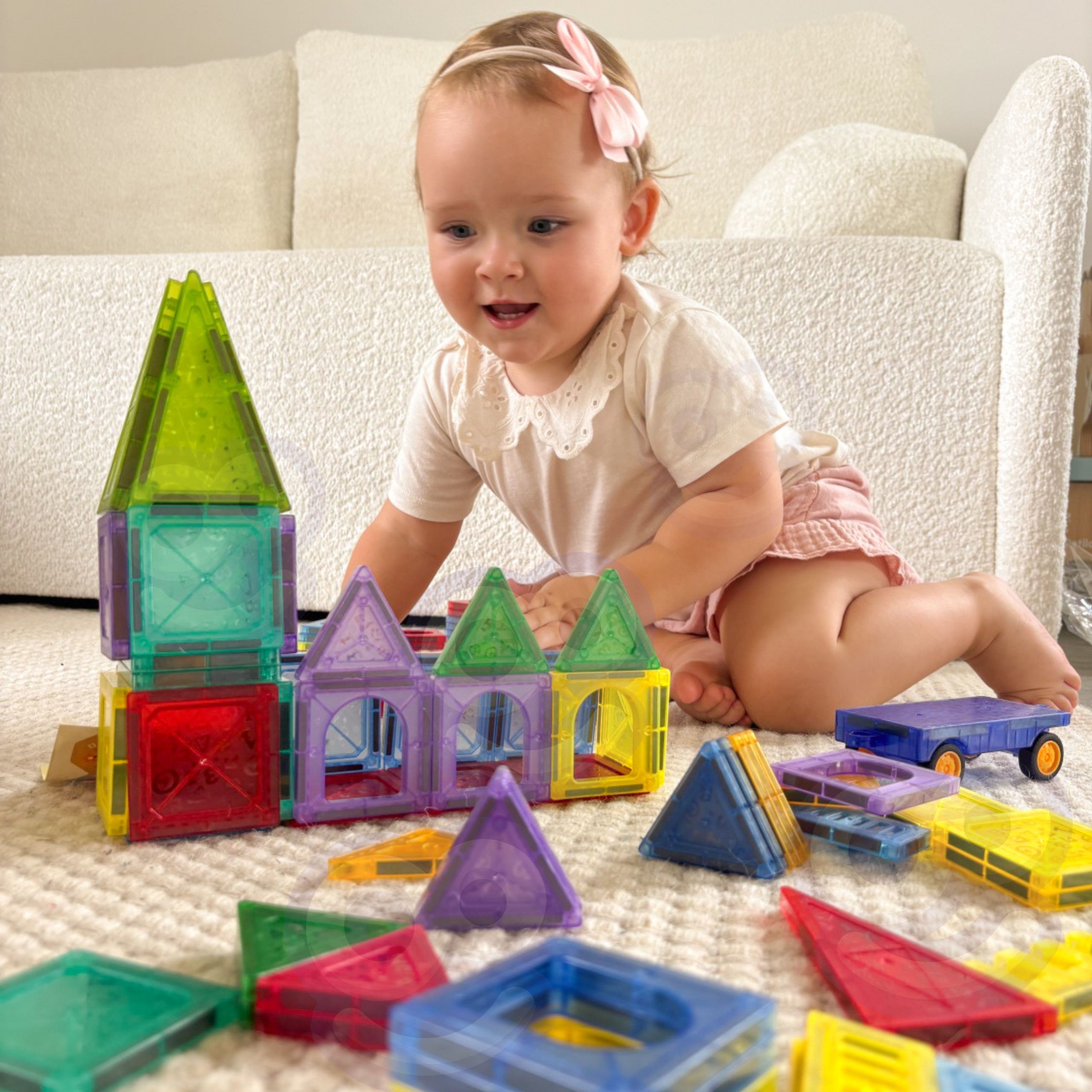 WOOPIE Magnetic Construction Blocks 3D Educational Set Castle Vehicles 110 pcs. - Slika 2