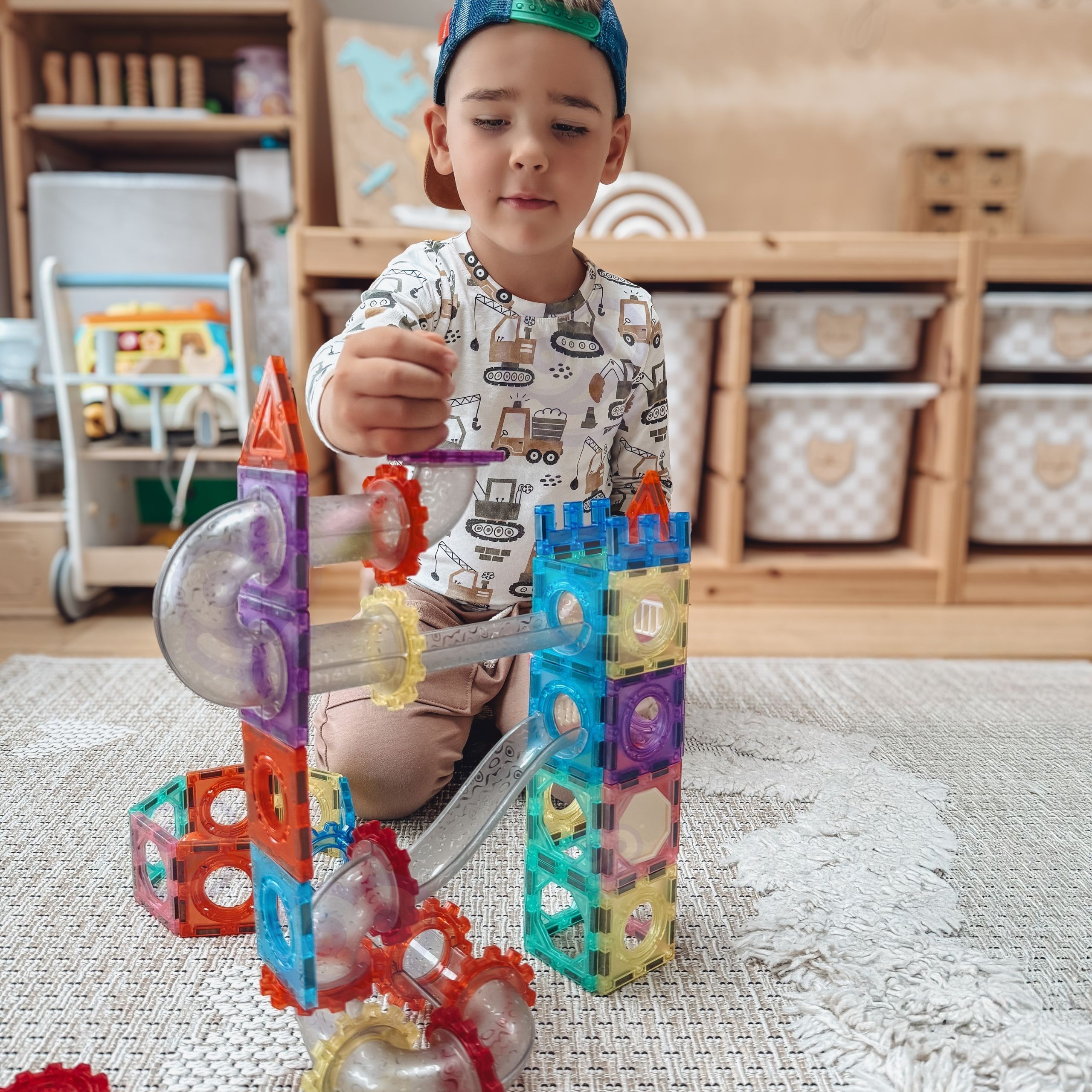 WOOPIE Magnetic Construction Blocks 3D Educational Set Ball Track 126 pcs. - Slika 2