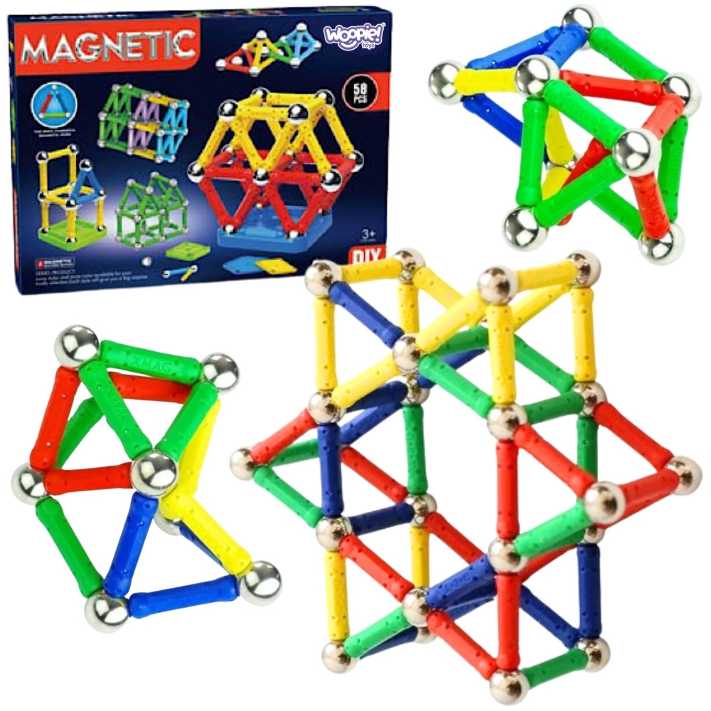 WOOPIE Magnetic Construction Blocks 3D 58 pcs.