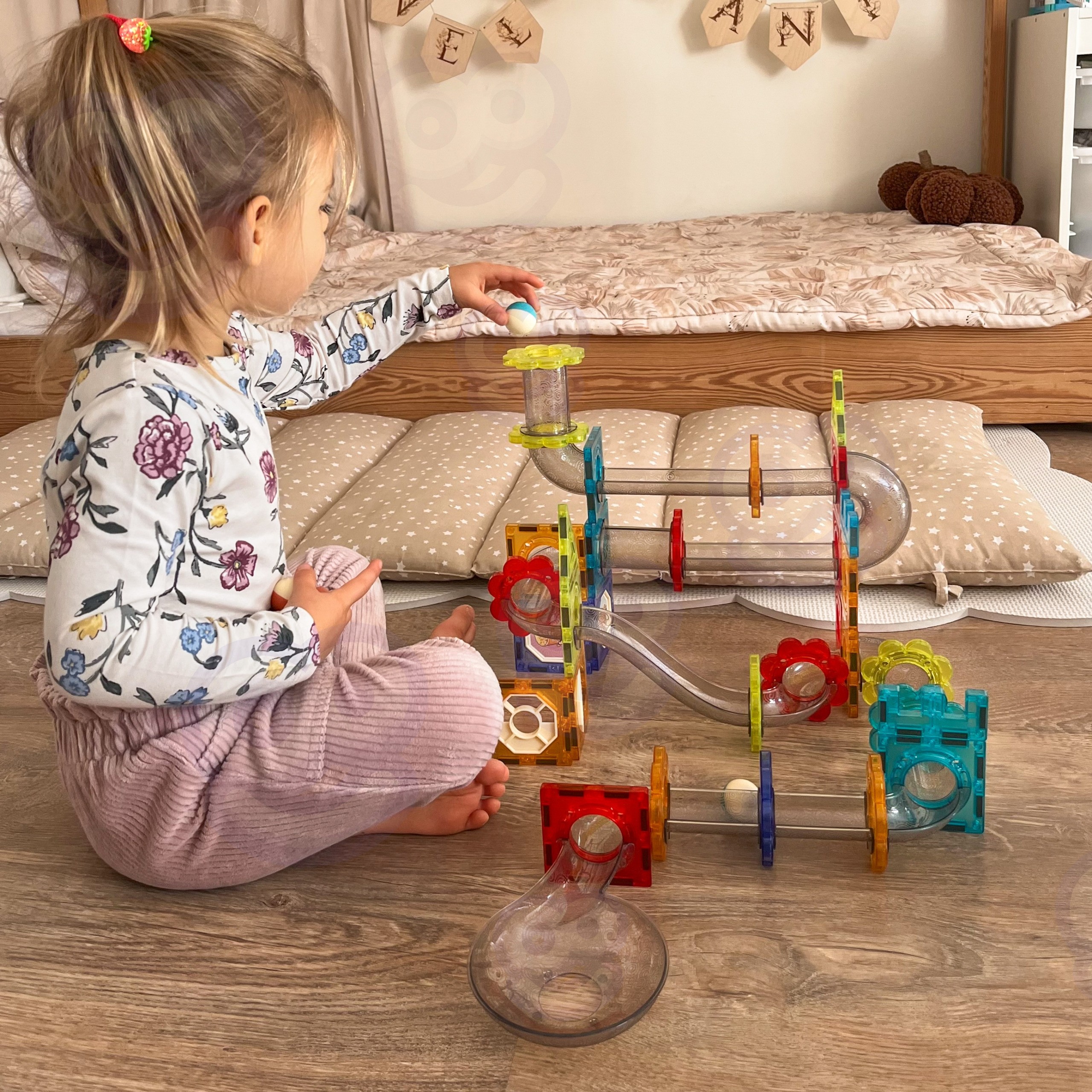 WOOPIE Magnetic Construction Blocks 3D Educational Set Ball Track 113 pcs. - Slika 2