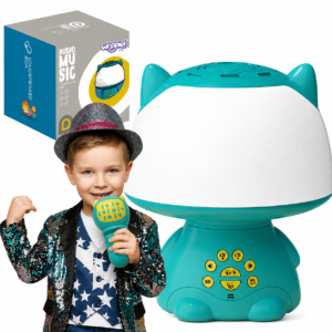 WOOPIE Multifunctional RGB Lamp Bluetooth Speaker Karaoke Voice Modulator SD Card AUX Turquoise