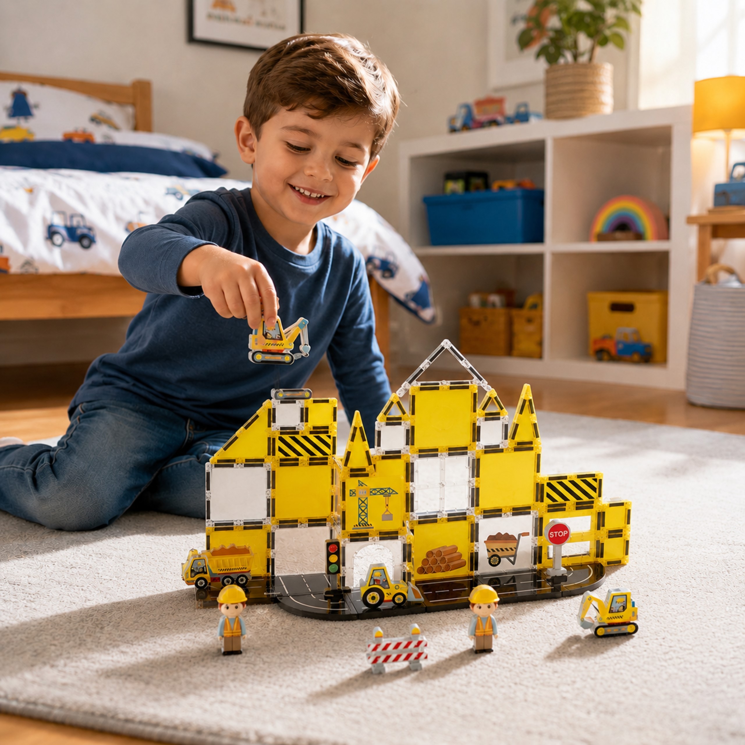 WOOPIE Magnetic Building Blocks 7.5 cm Construction Site STEAM 47 pcs. - Slika 2