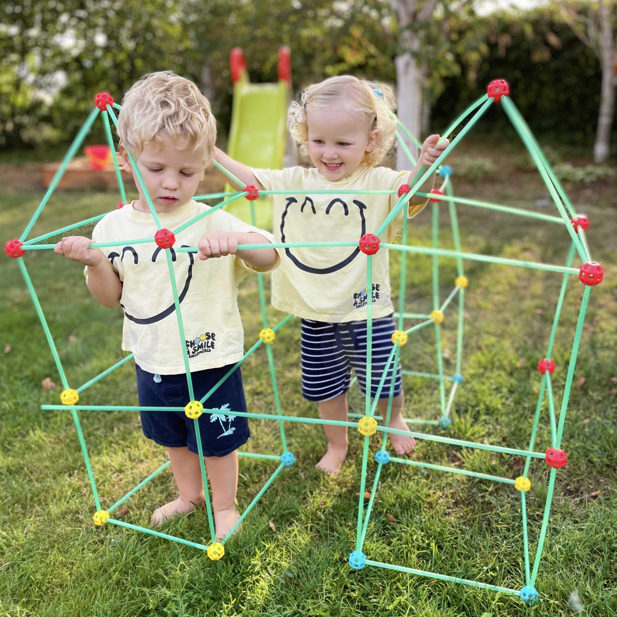 WOOPIE Big Blocks Construction Tent Set Straws Tubes 128 pcs. - Slika 2
