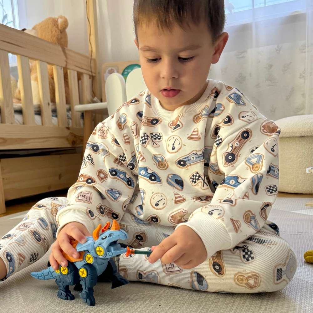 WOOPIE Dinosaurs to Screw 3-Piece Construction Set in a Box + Drill and Screwdriver - Slika 2