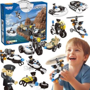 WOOPIE kocke za slaganje Build Police vozila 8 STEAM Models – Become a city hero!