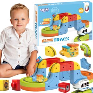 WOOPIE Magic Cube Train Construction Blocks Anti-Gravity Magnetic Track 18 pcs.