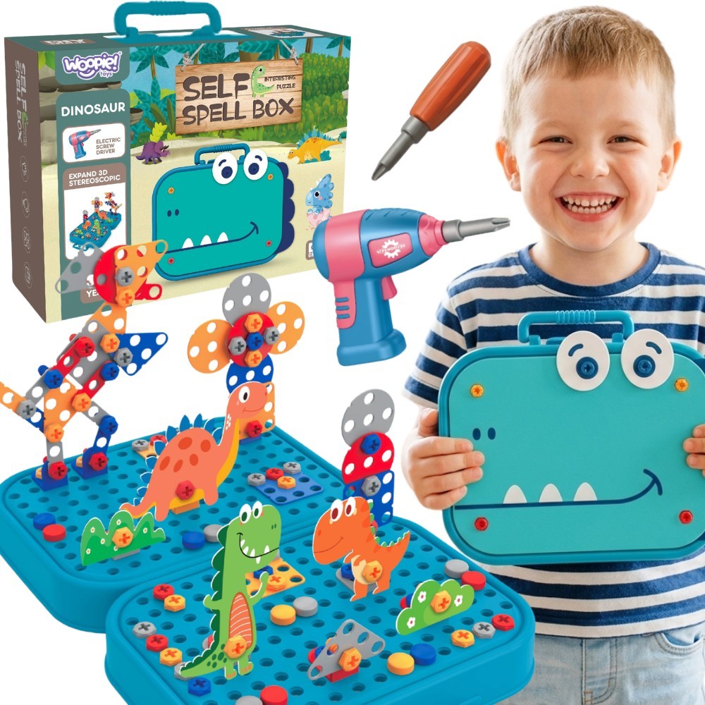 WOOPIE DIY Set Dinosaur Blocks Screws