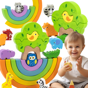 VIGA drveni Rainbow puzzle kreativni Montessori kocke