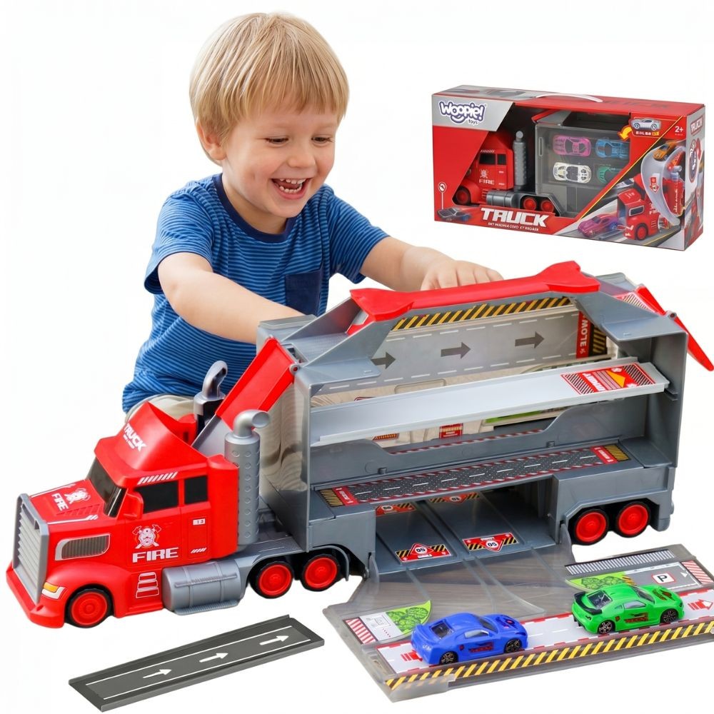 WOOPIE Truck Tow Truck Garage Race Track Set