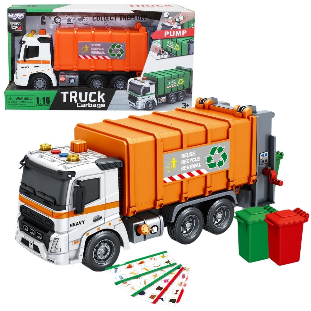 WOOPIE Interactive Garbage Truck Model 1:16 Scale with Sound and Light Effects - Slika 2
