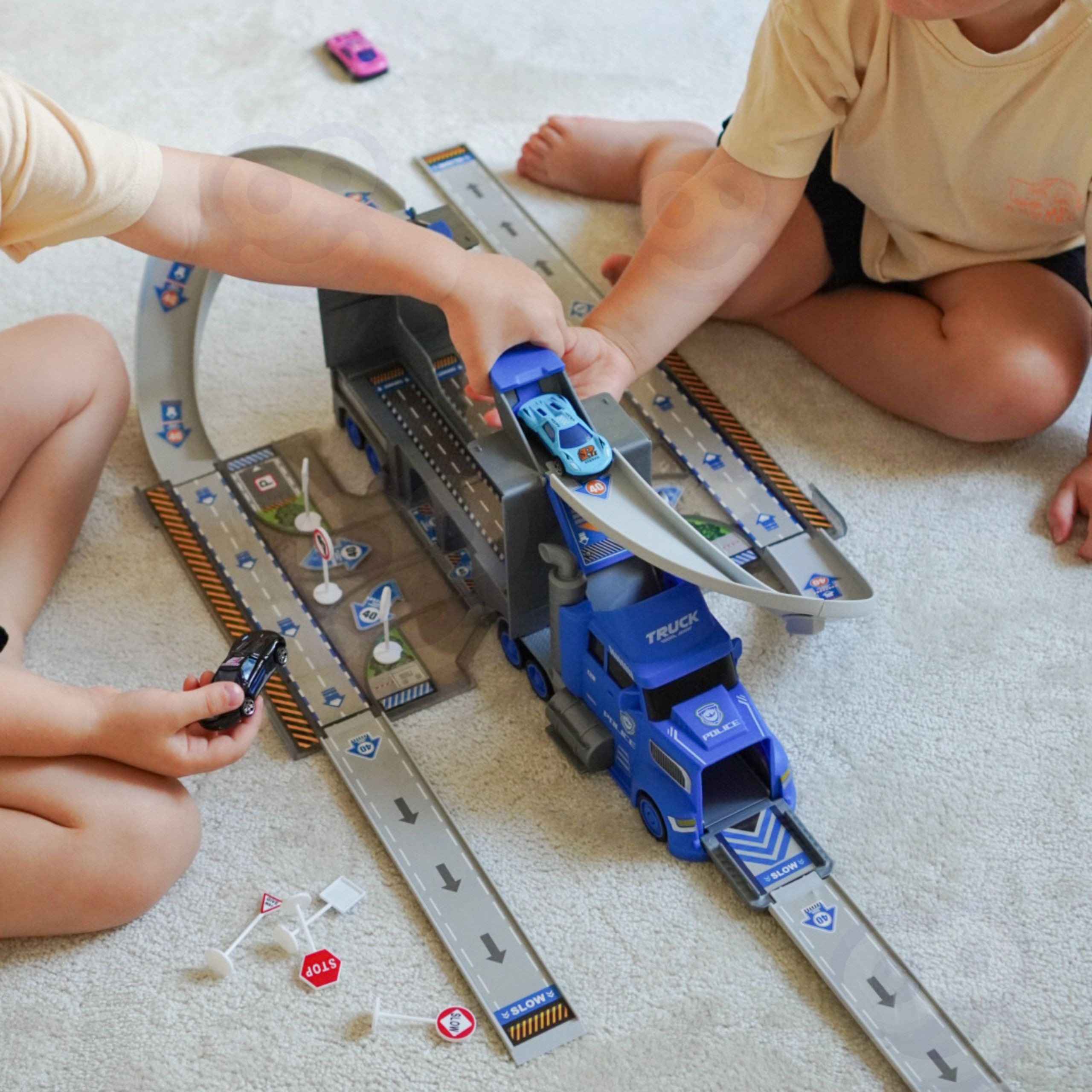 WOOPIE Police Truck 2in1 Transporter Car Track - Slika 2