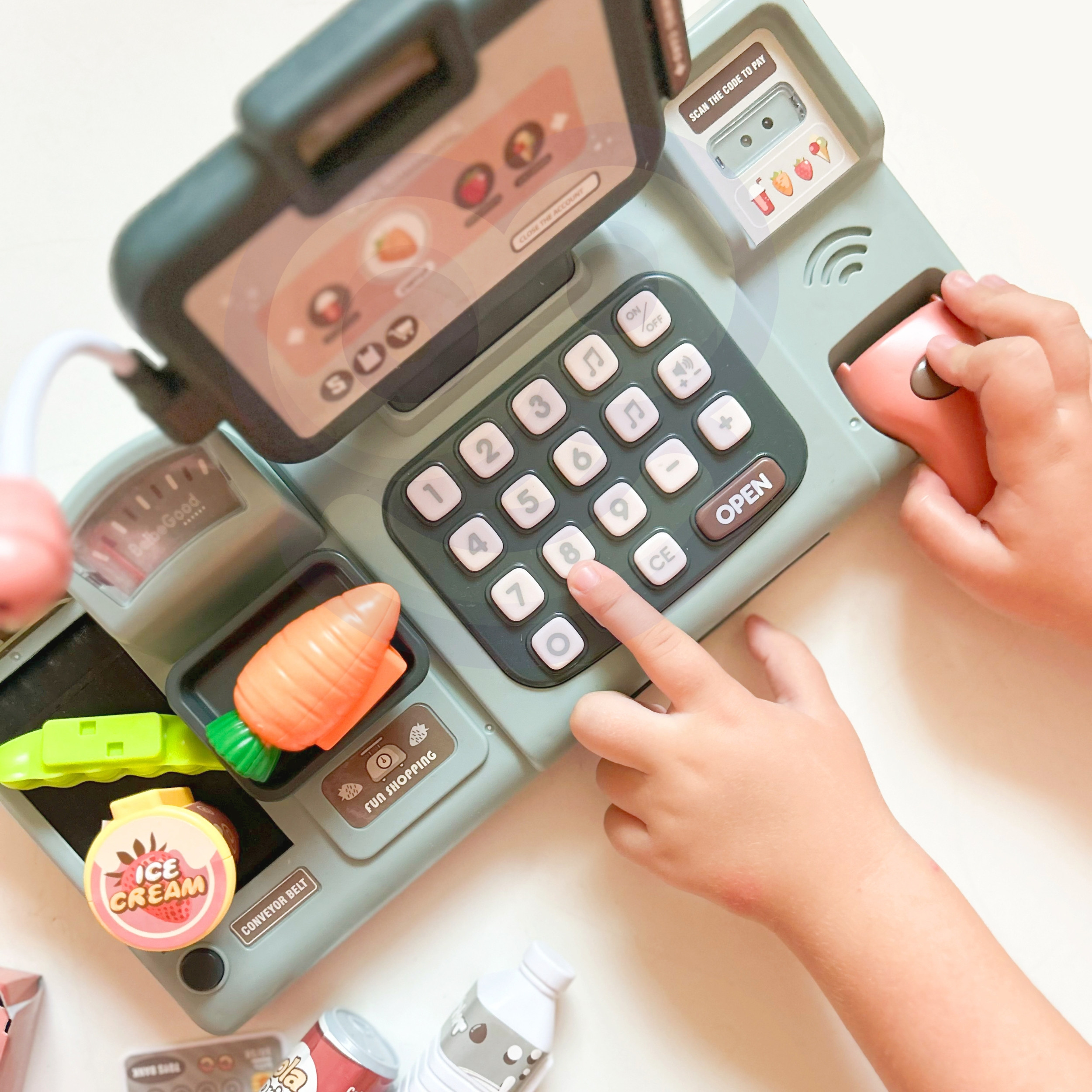 WOOPIE Kids' Cash Register Scanner Scale Microphone + 25 Accessories - Slika 4