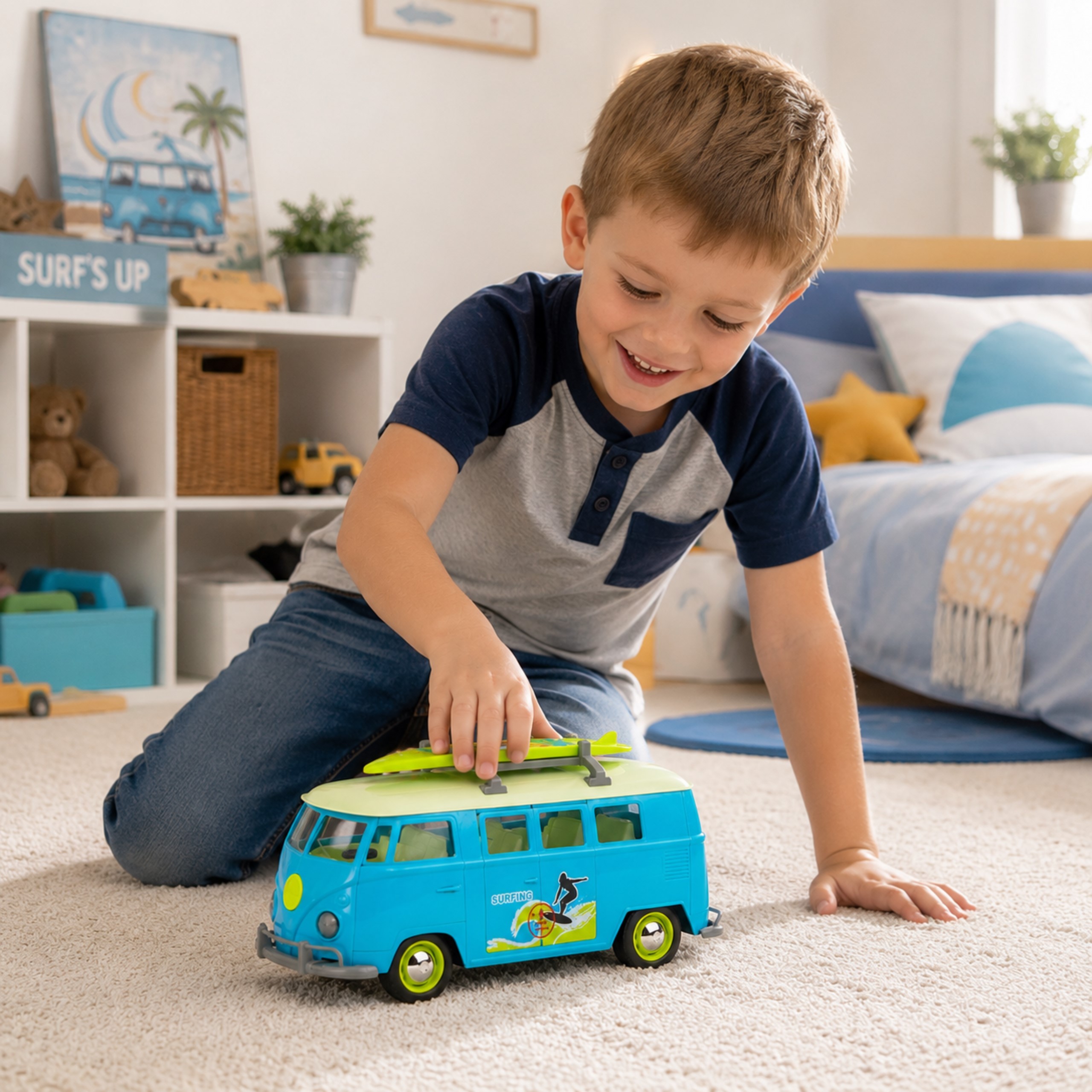 WOOPIE Classic Surf Bus Car with Lights and Sound Model 1:14 - Slika 2