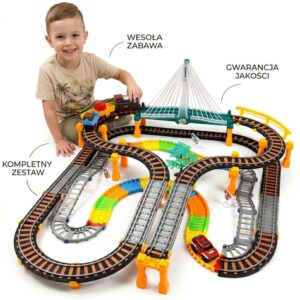 WOOPIE Electric Train Race Track 2in1 Train Viaduct Car XXL 192 pcs.