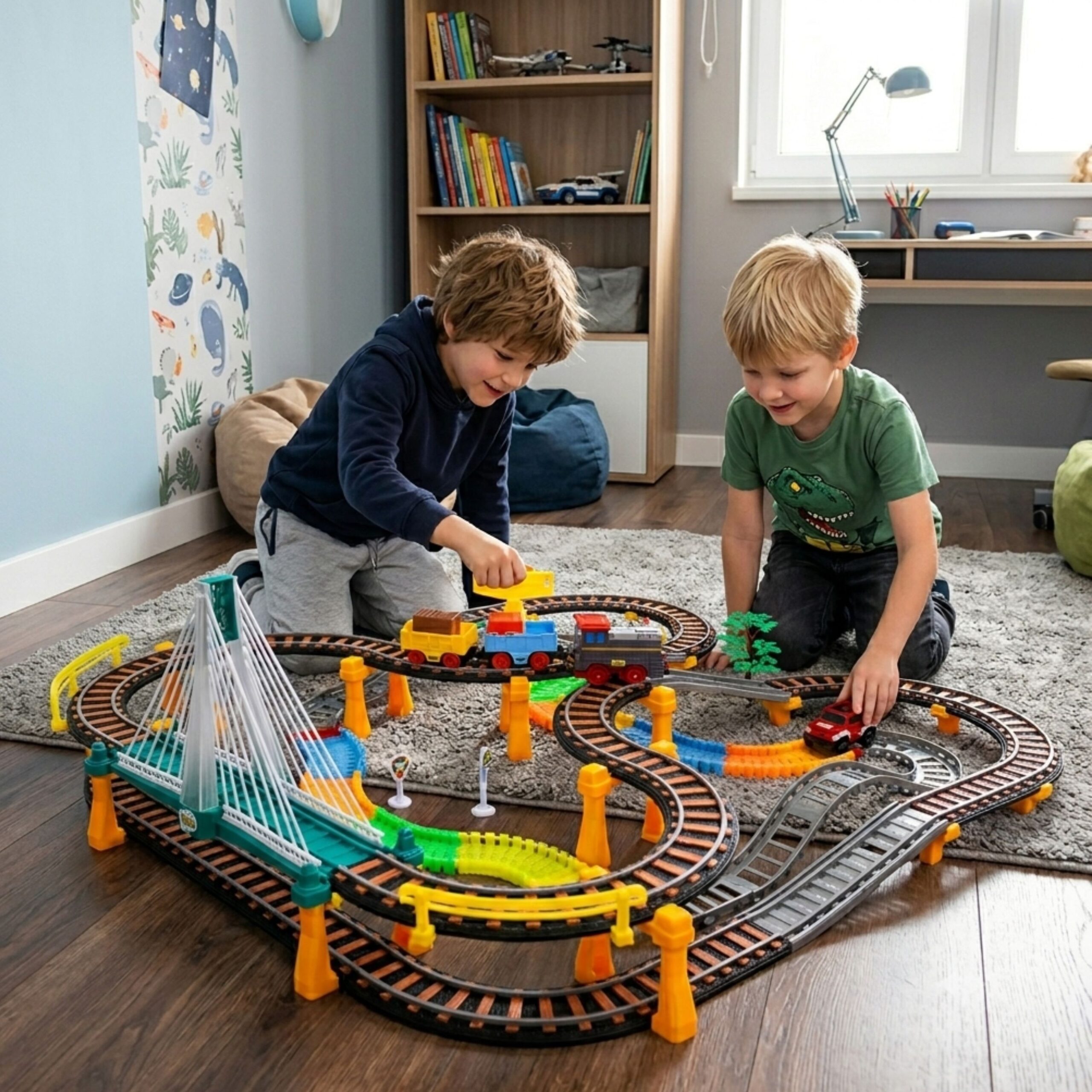 WOOPIE Electric Train Race Track 2in1 Train Viaduct Car XXL 192 pcs. - Slika 2