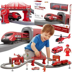 WOOPIE Pendolino Electric Train Set Fire Department 66pcs.