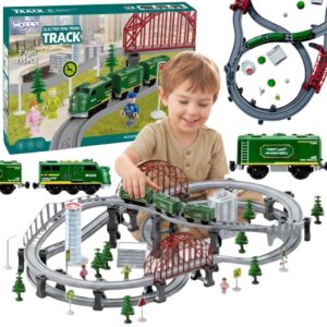 WOOPIE Modern Electric Train Track XXL Cargo Locomotive Set 128 pcs.