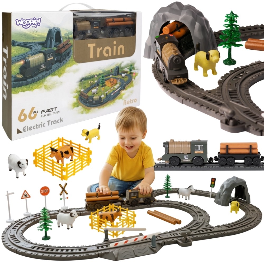 WOOPIE Electric Train Locomotive Retro Farm Track XL 66 el.