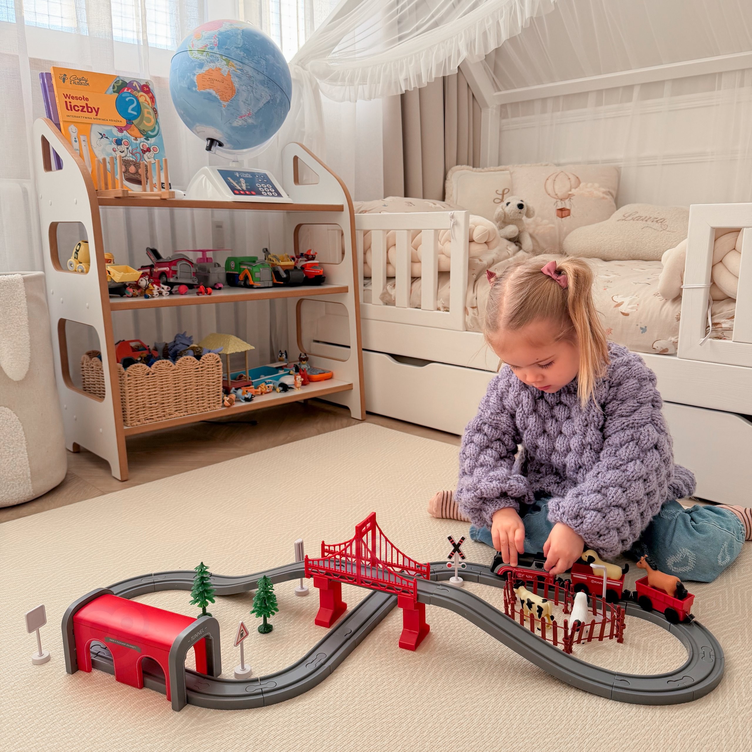 WOOPIE Electric Train Set Locomotive Track Farm Animals 70 pcs. - Slika 2