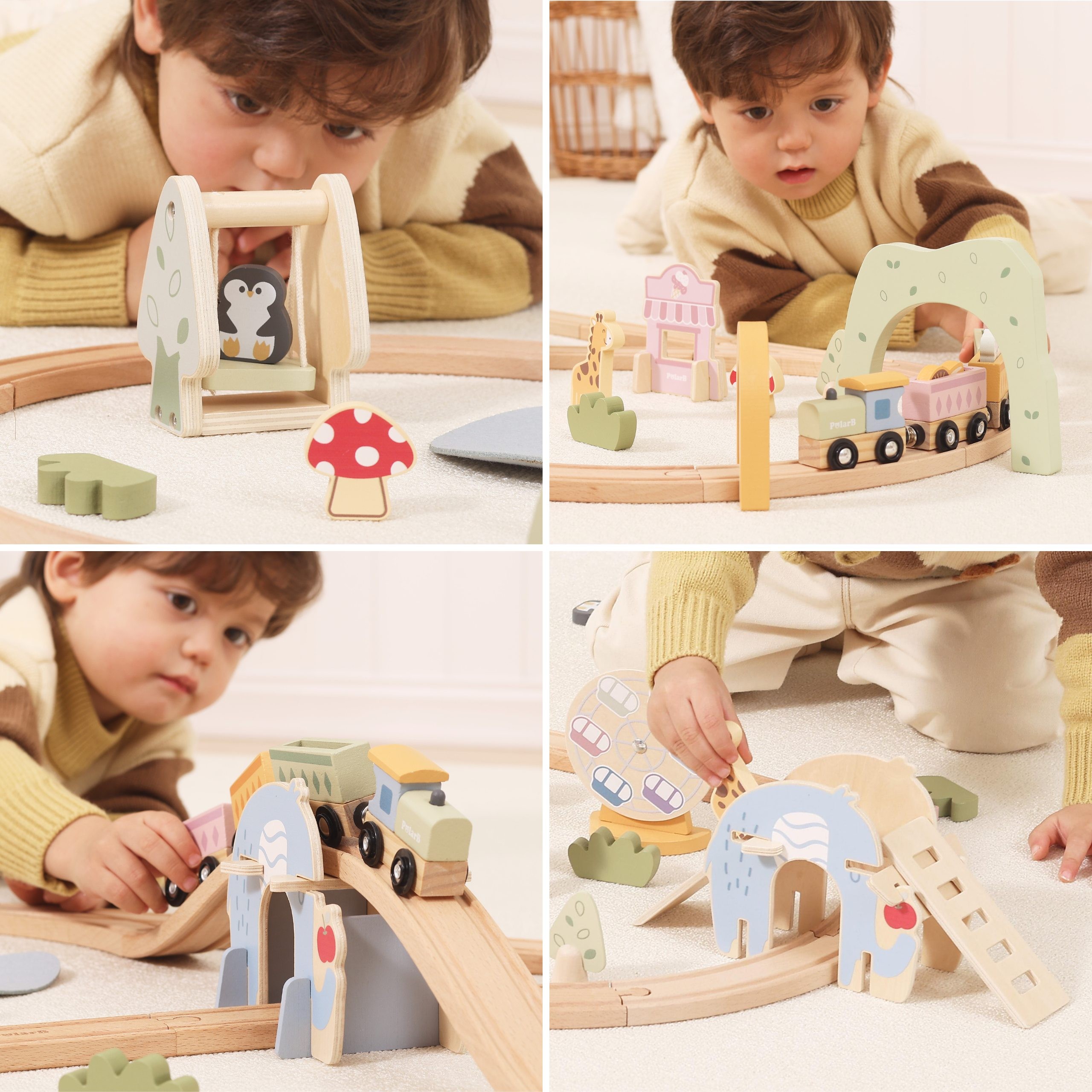 VIGA Wooden Train for Children Track 62 pieces - Slika 2