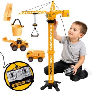 WOOPIE Remote Controlled Crane 103cm R/C Truck Excavator + 4 Accs.
