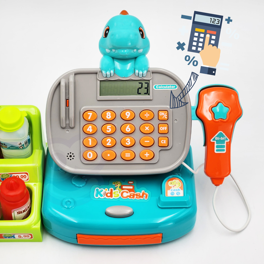 WOOPIE DINO Blue Cash Register with Shelf - Slika 7