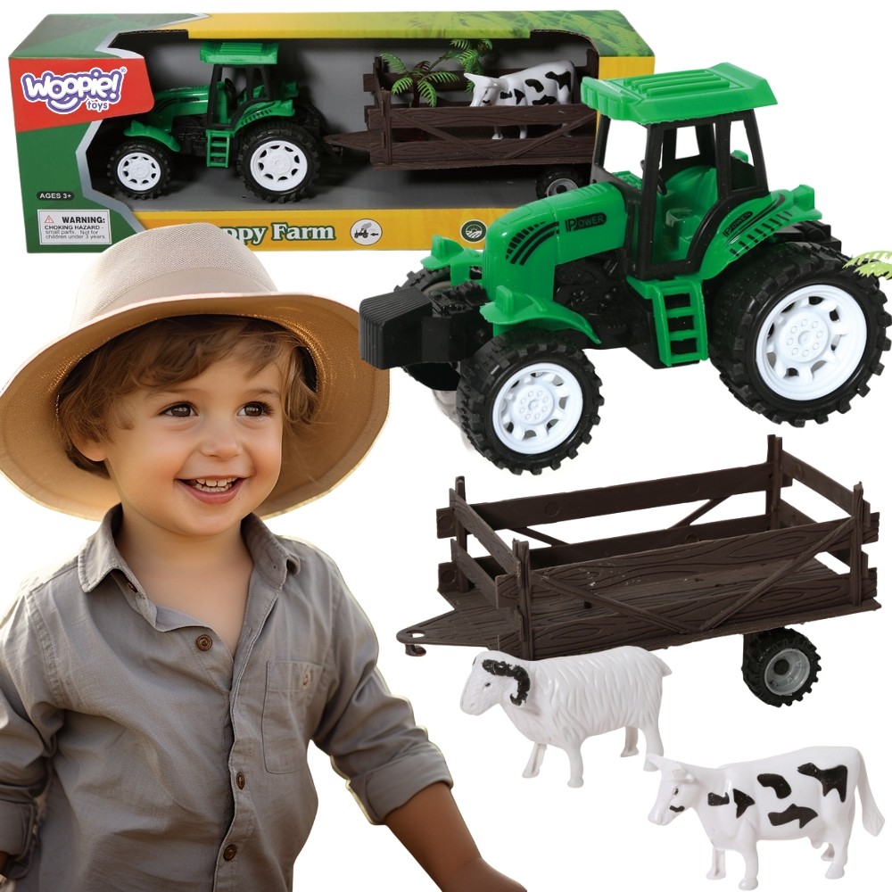 WOOPIE Farm Tractor with Trailer and Animals