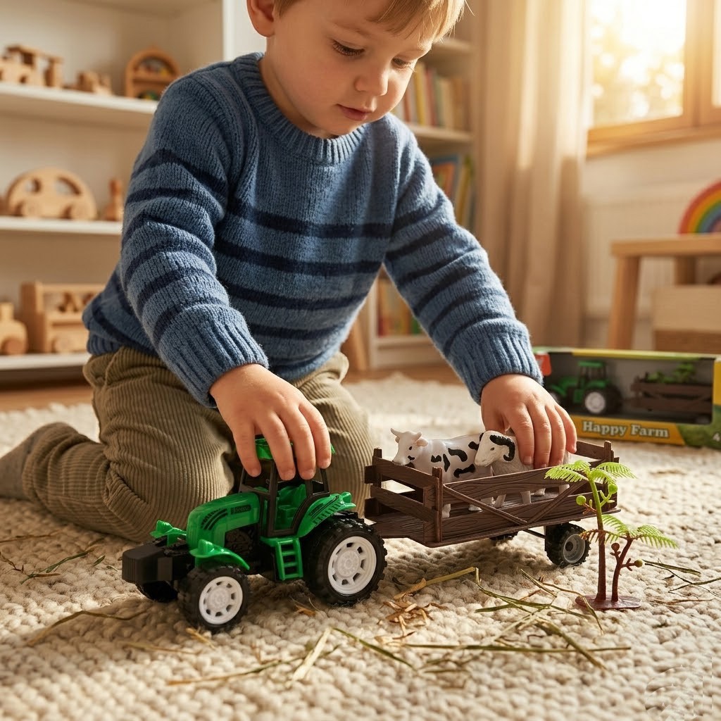 WOOPIE Farm Tractor with Trailer and Animals - Slika 2