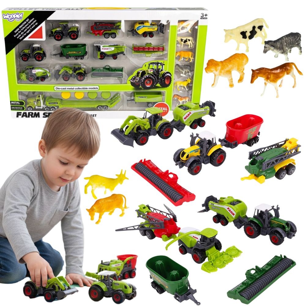 WOOPIE Set of Tractors and Agricultural Machines with Animals