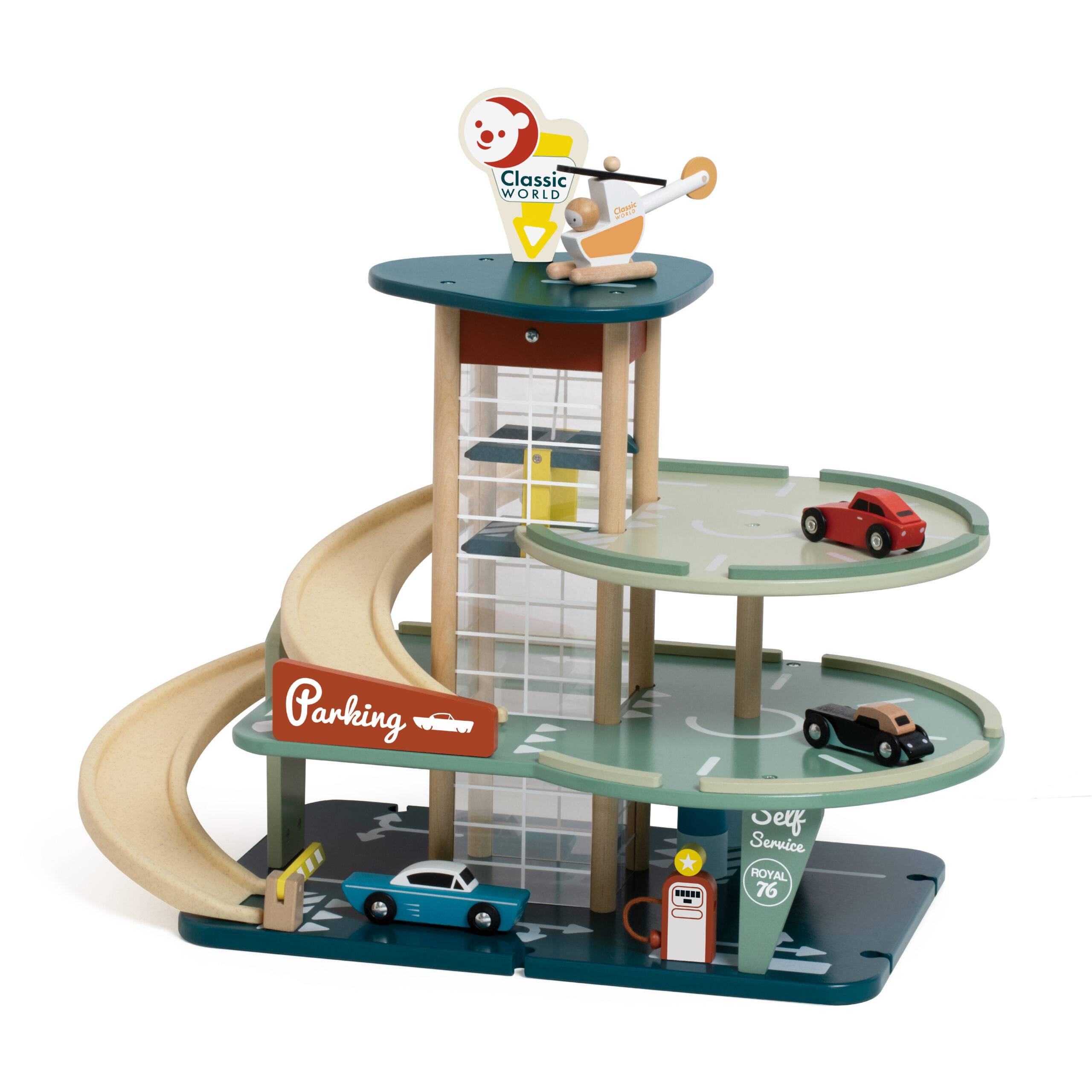 CLASSIC WORLD Multi-storey Car Parking Helicopter Distributor Car Wash + Acc.