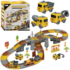 WOOPIE XXL Car Track Electric Train Construction Site 174 pcs.
