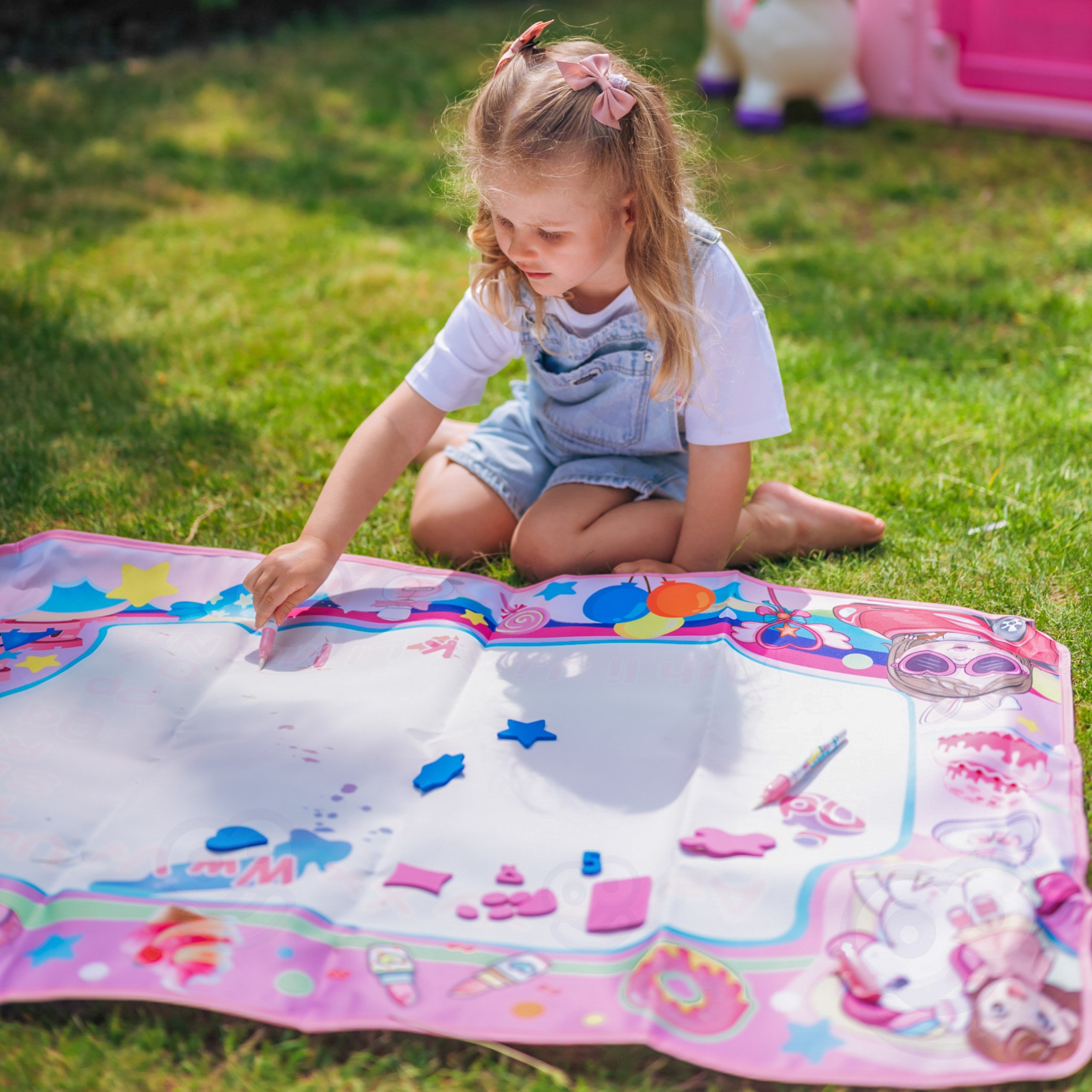WOOPIE Water Painting Mat 2 in 1 XXL 100x70cm Glows in the Dark - Slika 2