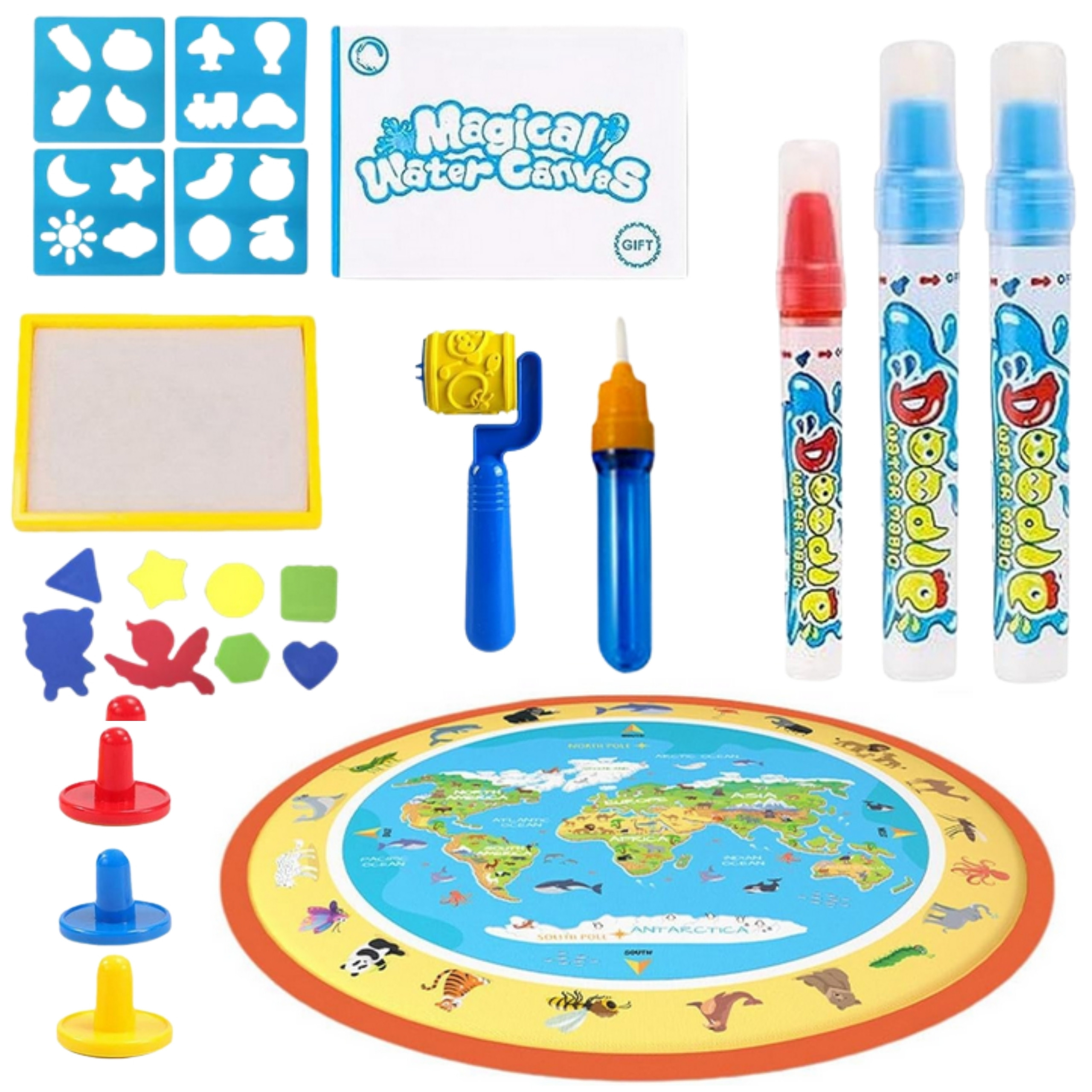 WOOPIE Magic Water Painting Mat Round ZOO 23 pcs. - Slika 2