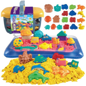 WOOPIE Kinetic Sand 0.8 kg Set in Basket with Molds + /