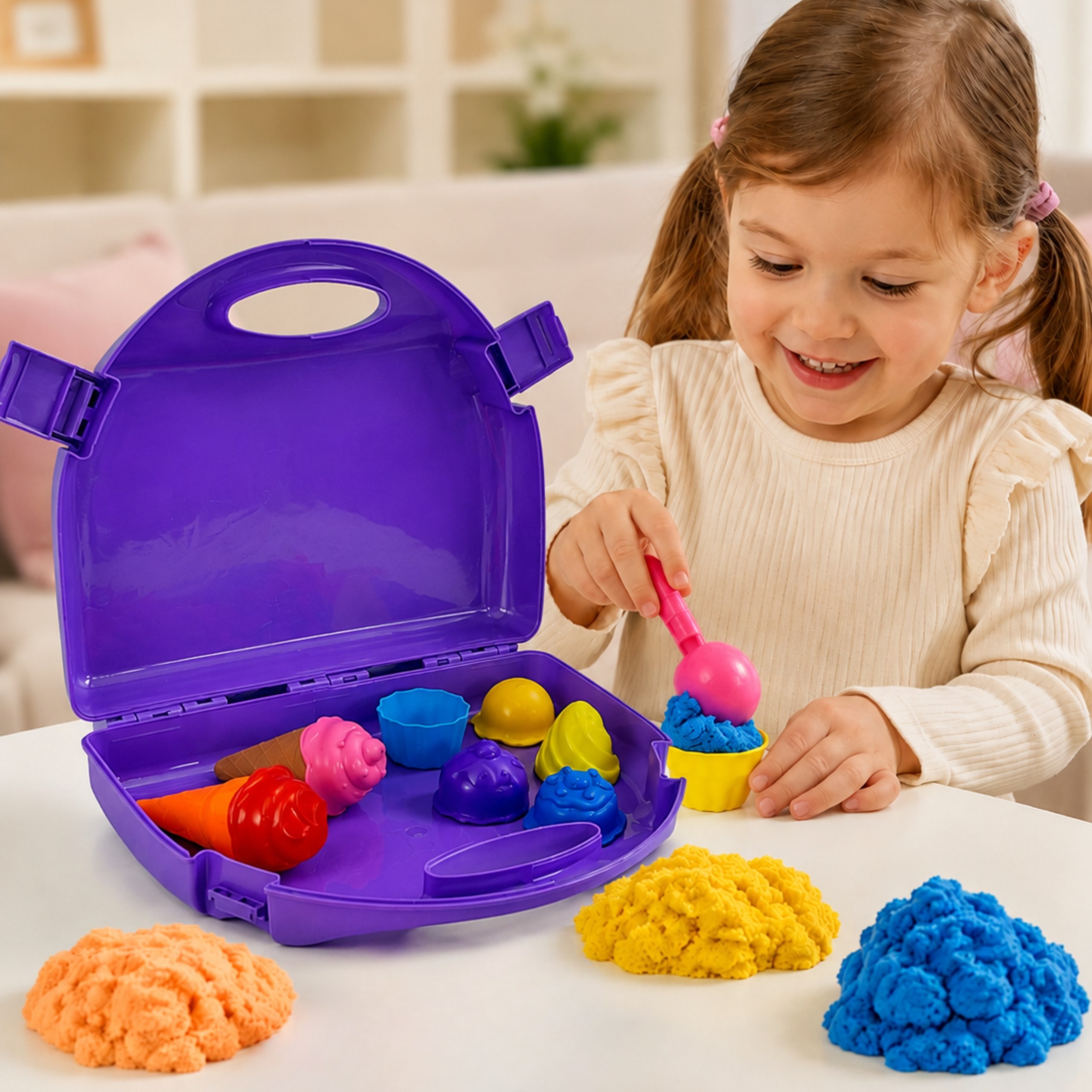 SAND FAIRY Kinetic Sand Set Ice Cream Parlor 13 pcs - Slika 2