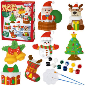 WOOPIE DIY Paint Craft Kit – Make Plaster Cast Figurines and Paint – Christmas Kit