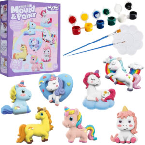 WOOPIE DIY Paint Craft Kit: Make Plaster Cast Figurines and Paint Them – Unicorn Kit