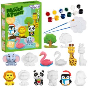 WOOPIE DIY Paint Craft Kit – Make Plaster Cast Figurines and Paint – Animal Kit