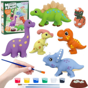 WOOPIE DIY Paint Craft Kit: Make Plaster Cast Figurines and Paint Them – Dinosaurs Kit