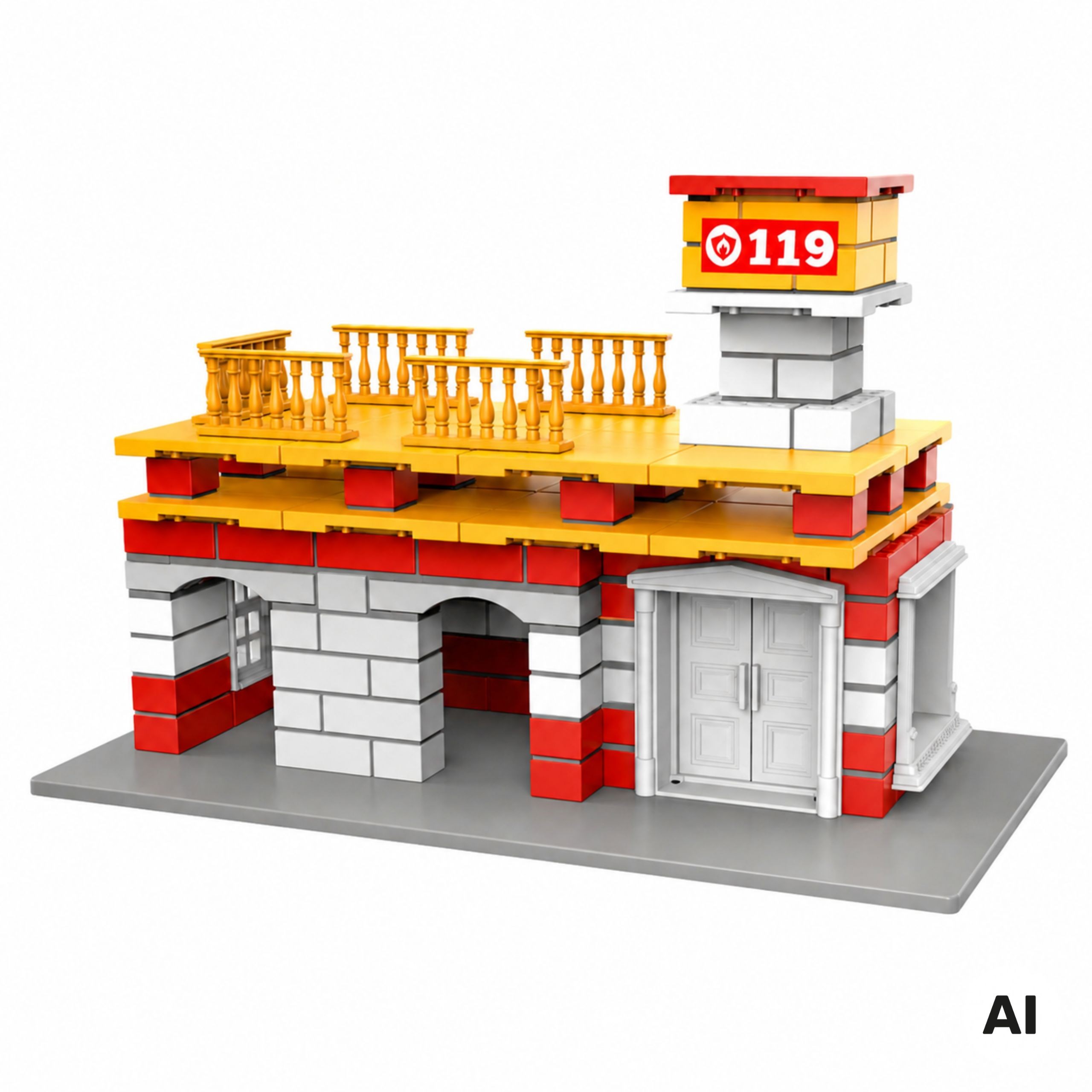 WOOPIE Construction Set Fire Station Truck 140 pieces for Kids - Slika 2