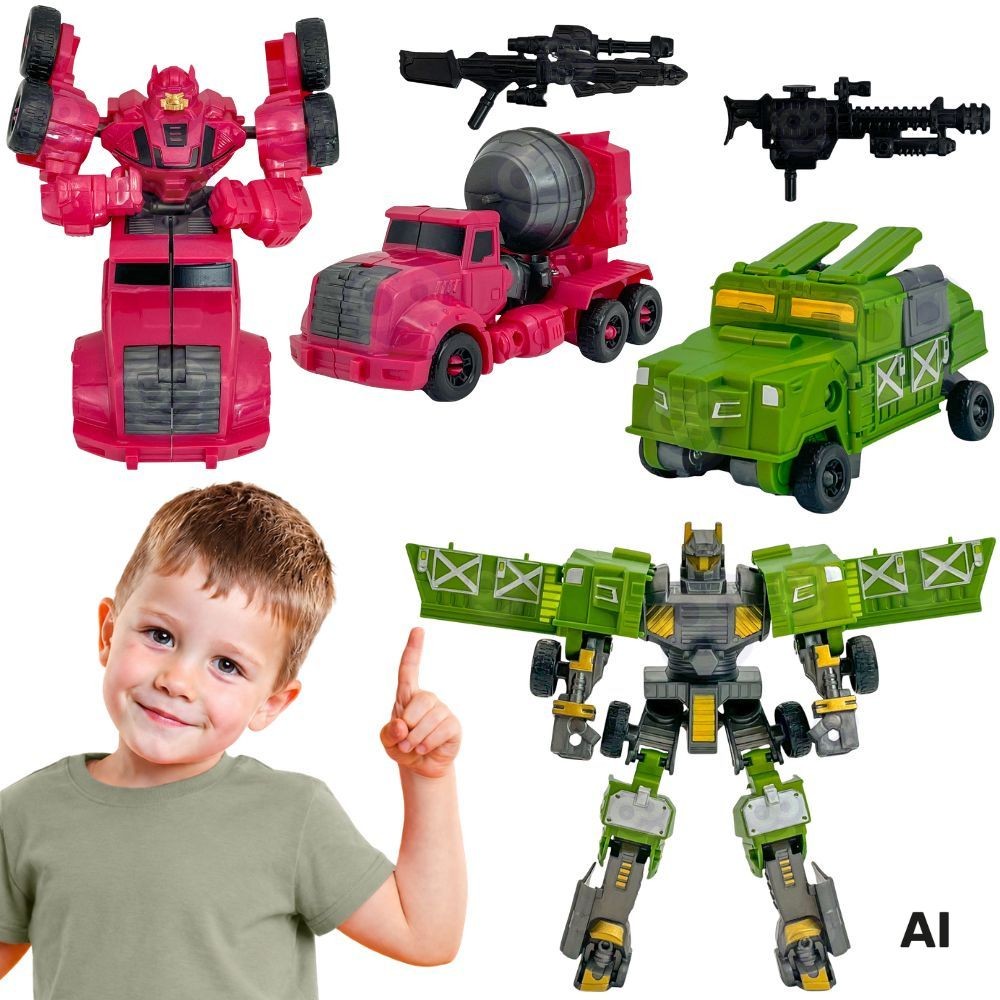WOOPIE Transforming Robots 4-in-1 Battle Car Set