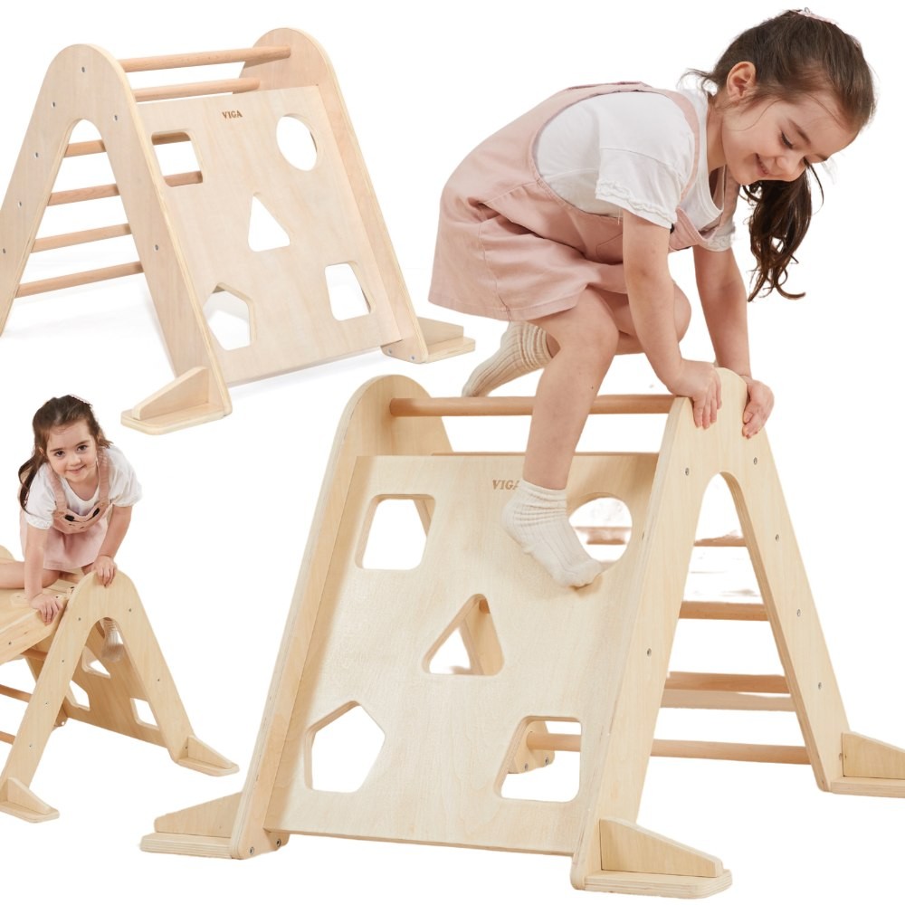 VIGA Wooden Ladder Pikler Climbing Triangle Montessori