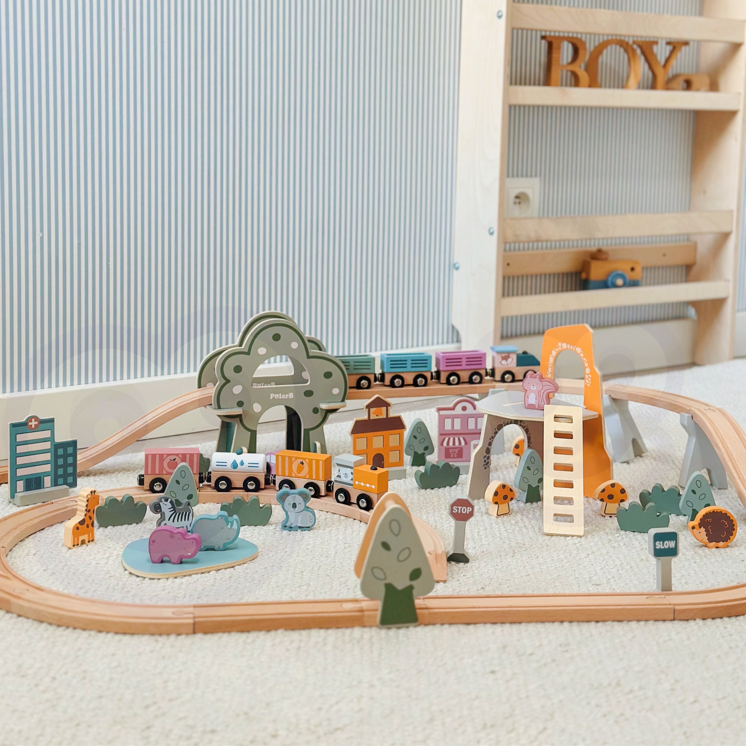 VIGA PolarB Wooden children's train track 90 pieces - Slika 2