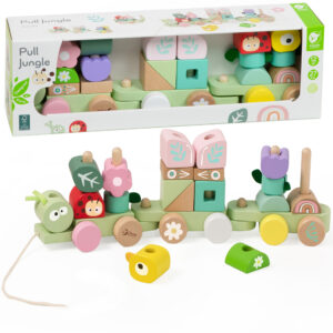 CLASSIC WORLD Montessori drveni Caterpillar vlak puzzle