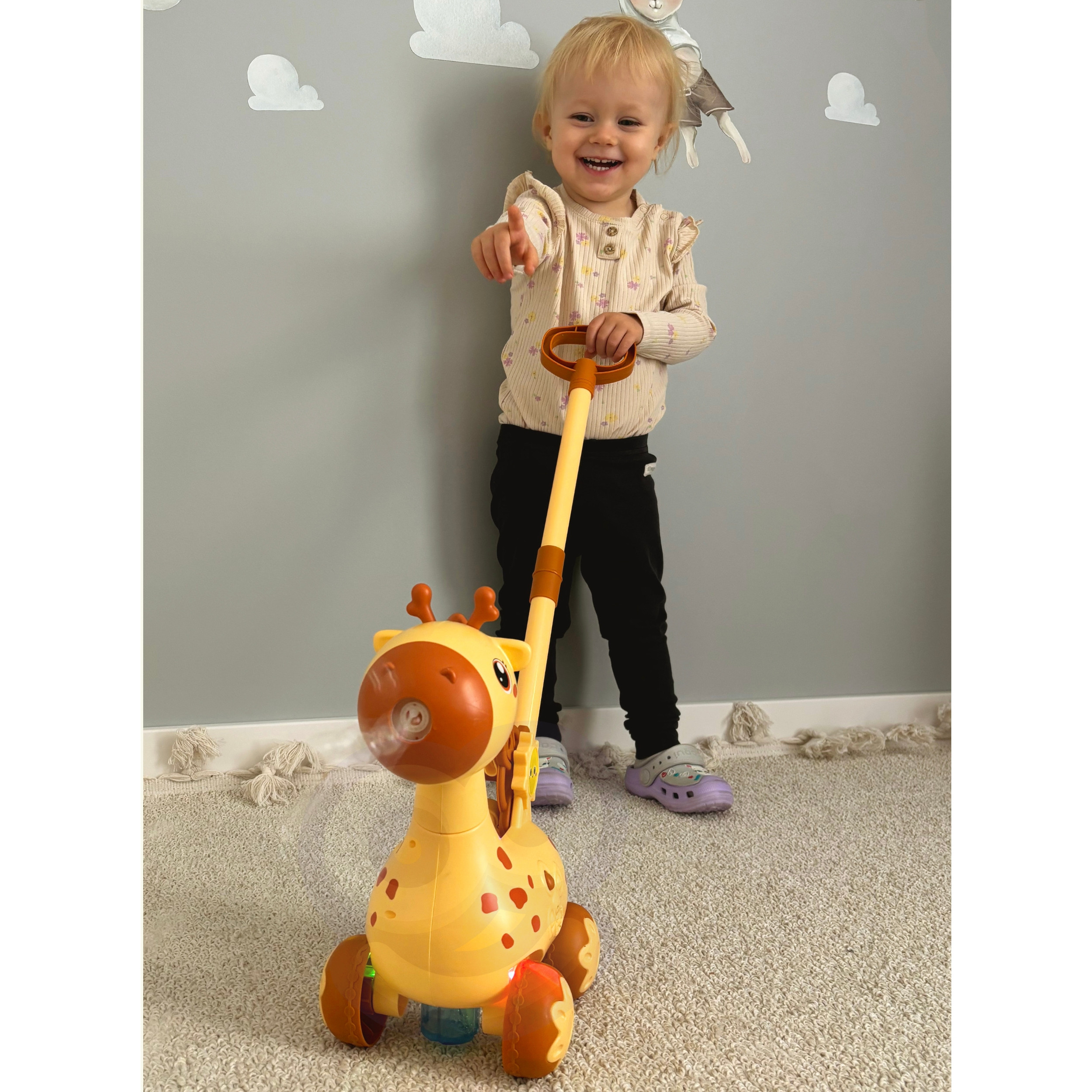 WOOPIE Giraffe Pusher 2-in-1 Bubble Machine for Kids - Slika 2