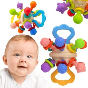 WOOPIE BABY Soft Rattle 2in1 Teether Sensory Toy for Babies 0m+