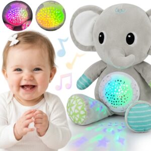 WOOPIE BABY Elephant Cuddly Toy with Projector and Soothing Sounds 12 Melodies